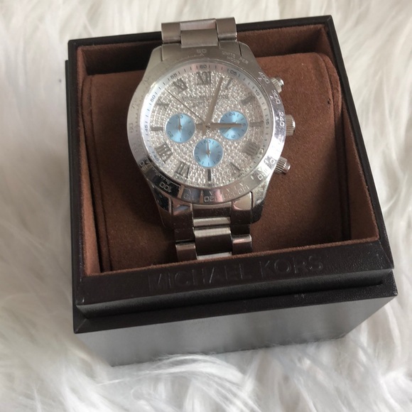 Michael Kors Silver Pave Watch - Picture 2 of 5